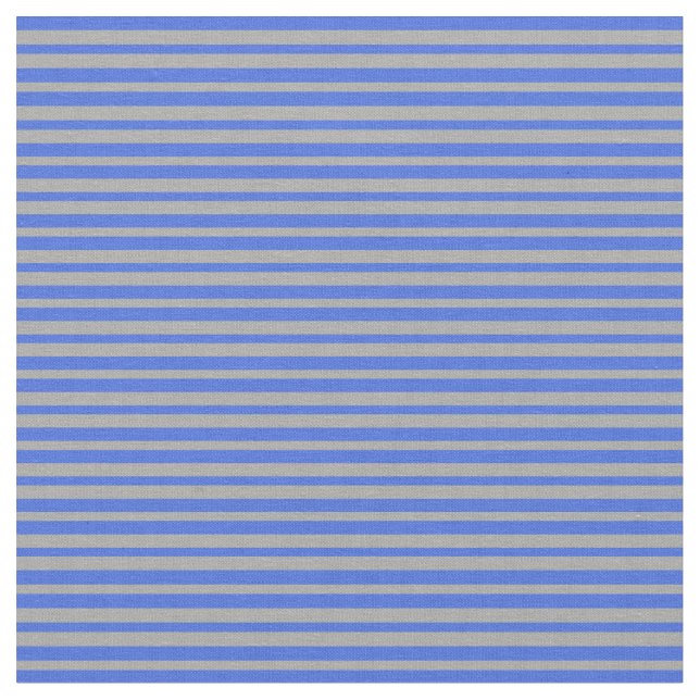 Royal Blue and Dark Grey Stripes Pattern Fabric (Close Up)
