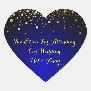 Royal Blue and Gold Customizable Wedding Stickers