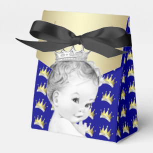 Royal Blue and Gold Prince Baby Shower Favor Box