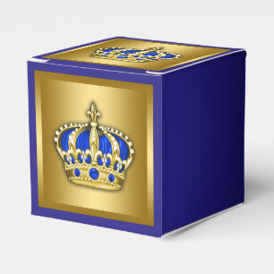 Royal Blue and Gold Prince Favor Box
