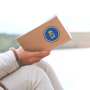 Royal Blue and Gold School Colours Classic Round Sticker