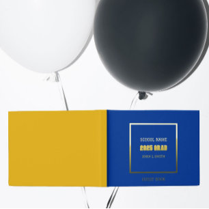Royal Blue and Gold School Colours Graduation Guest Book