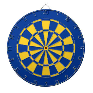 Royal Blue and Gold Team Colors Dartboard and Dart