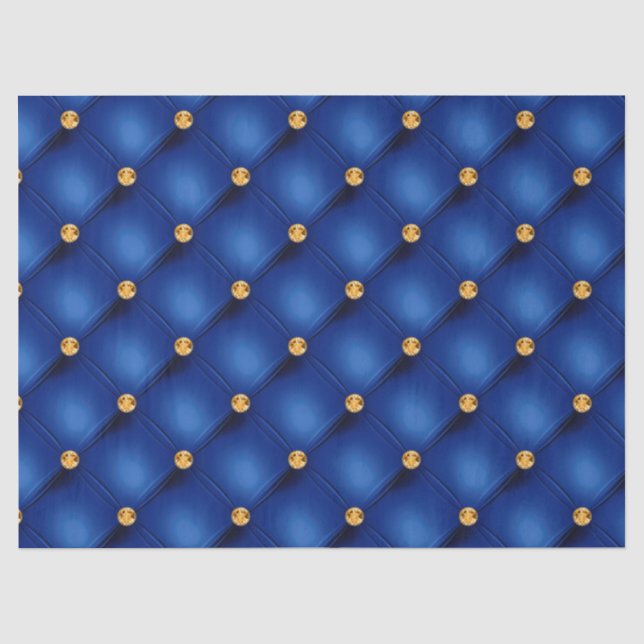 Royal Blue and Gold Tufted Tissue Paper (Front)