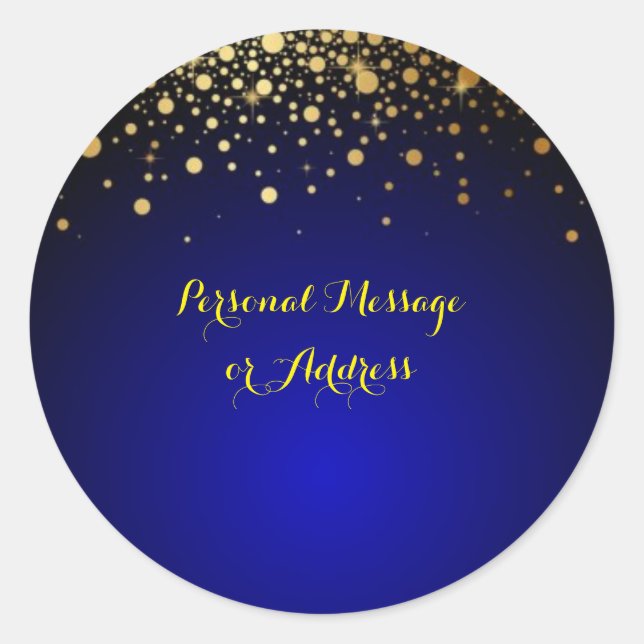 Royal Blue and Gold wedding  accessories Label (Front)