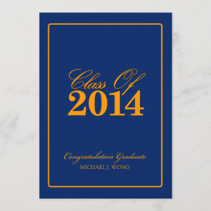 Royal Blue and Orange Class of 2014 Invitation