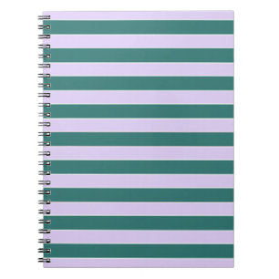 Royal Blue and Peach Horizontal Stripes Notebook