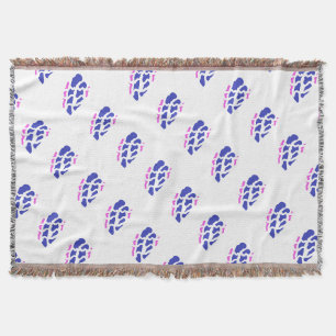 Royal blue and pink patterns throw blanket