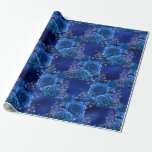 Royal Blue and Silver Floral Wrapping Paper<br><div class="desc">Vintage watercolor floral wrapping paper with trendy royal blue and silver.</div>