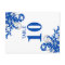 Royal Blue and Silver Flourish Table Number