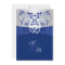Royal Blue and Silver Joined Hearts Invitation 2