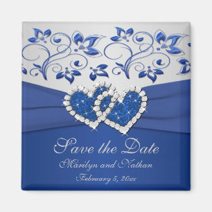 Royal Blue and Silver Wedding Favour Magnet