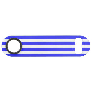 Royal blue and white candy stripes bar key
