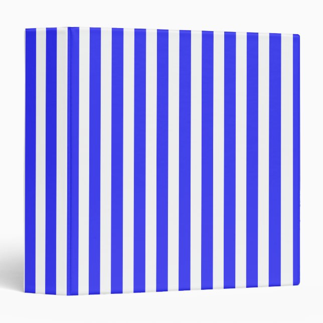 Royal blue and white candy stripes binder (Front/Spine)