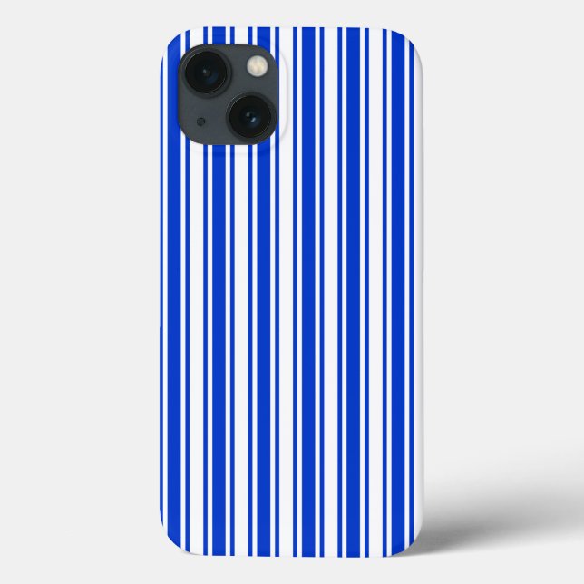 Royal blue and white candy stripes Case-Mate iPhon Case-Mate iPhone Case (Back)