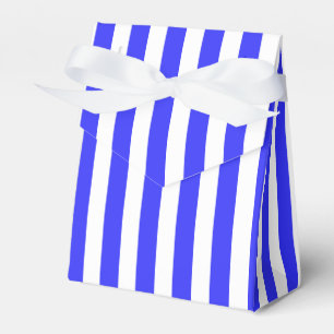 Royal blue and white candy stripes favor box