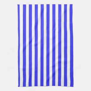 Royal blue and white candy stripes kitchen towel