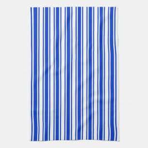 Royal blue and white candy stripes kitchen towel
