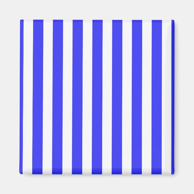 Royal blue and white candy stripes magnet (Front)