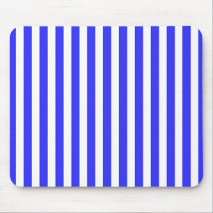 Royal blue and white candy stripes mouse pad