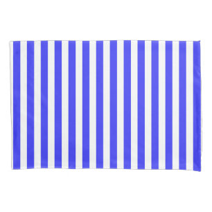 Royal blue and white candy stripes pillowcase