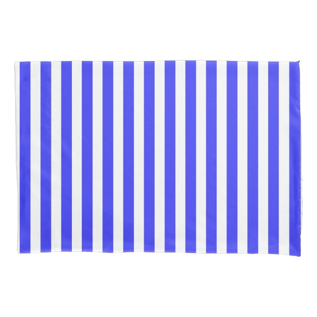 Royal blue and white candy stripes pillowcase (Front)