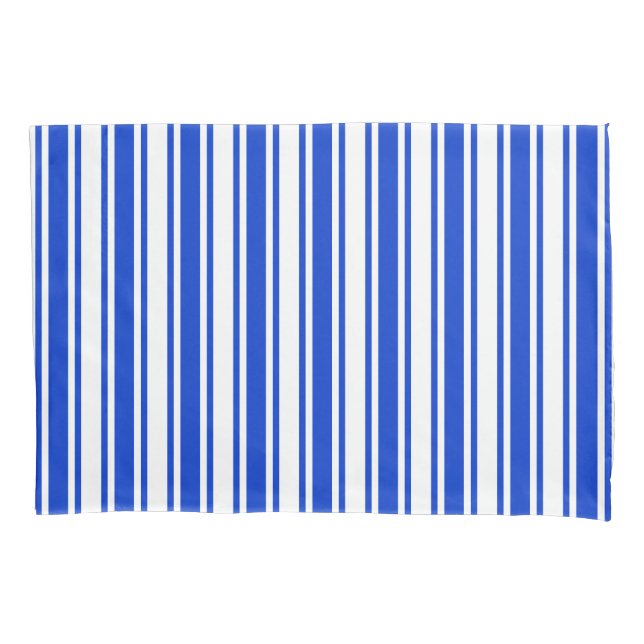 Royal blue and white candy stripes pillowcase (Front)