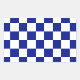 Royal Blue and White Chequered Pattern Sticker
