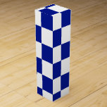 Royal Blue and White Chequered Pattern Wine Gift Box<br><div class="desc">Classic royal blue and white chequered pattern is made of rows of alternating white and blue squares. Feel free to customize the product to make it your own.  

 Digitally created 9000 x 6000 pixel image. 
 Copyright ©2015 Claire E. Skinner,  All rights reserved.</div>