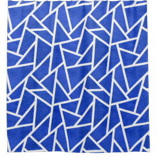 Royal blue and white mosaic pattern
