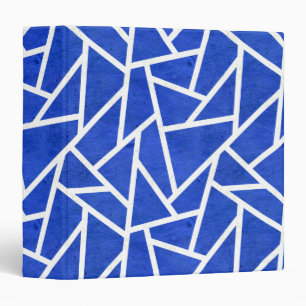 Royal blue and white mosaic pattern binder