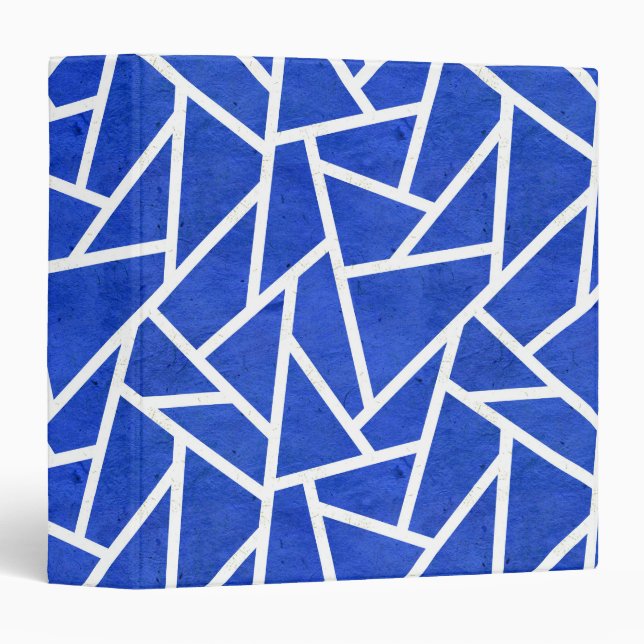 Royal blue and white mosaic pattern binder (Front/Spine)