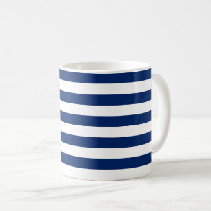 Royal Blue and White Stripes Coffee Mug