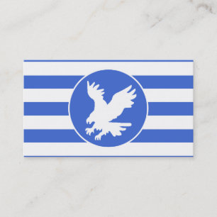 Royal Blue and White Stripes; Eagle Business Card
