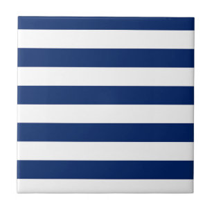 Royal Blue and White Stripes Tile