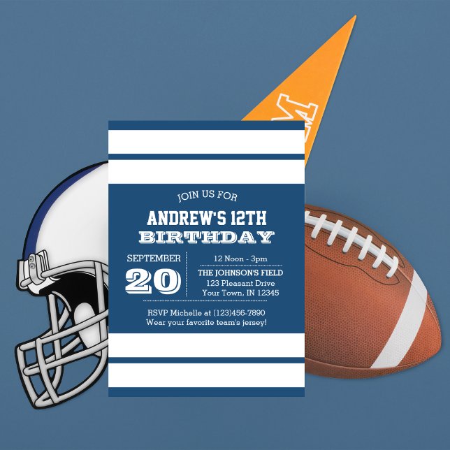 Royal Blue and White Team Birthday Invitation (Creator Uploaded)