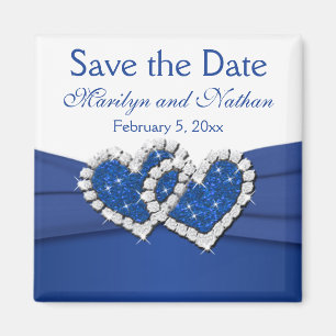 Royal Blue and White Wedding Favour Magnet
