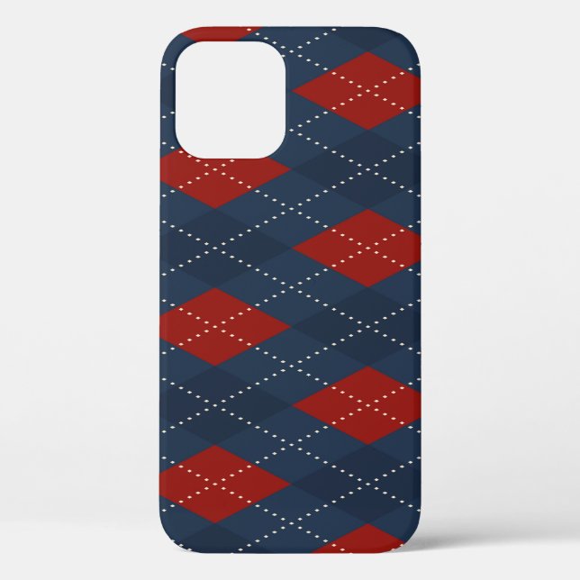Royal Blue Argyle Christmas Pattern Case-Mate iPhone Case (Back)