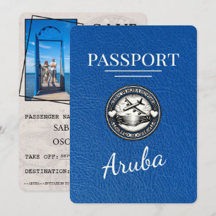 Royal Blue Aruba Passport Save The Date