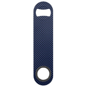 Royal Blue Automotive Carbon Fibre Decor Print Bar Key