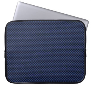 Royal Blue Automotive Carbon Fibre Decor Print Laptop Sleeve