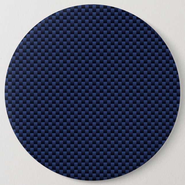 Royal Blue Automotive Carbon Fibre Weave Print 6 Inch Round Button (Front)