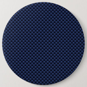 Royal Blue Automotive Carbon Fibre Weave Print 6 Inch Round Button