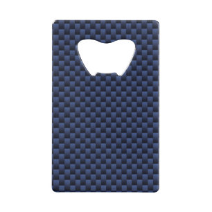 Royal Blue Automotive Carbon Fibre Weave Print Wallet Bottle Opener