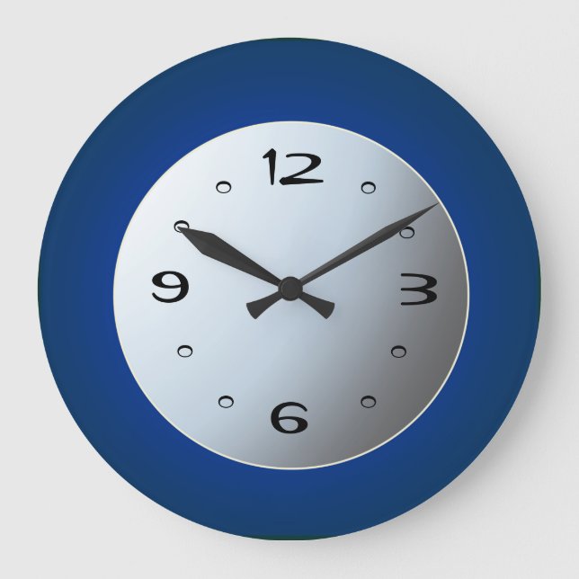 Royal Blue avec White Moon Center Horloge de cuisi (Recto)