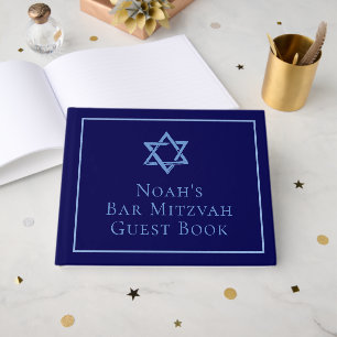 Royal Blue Bar Mitzvah Party Star of David Guest Book