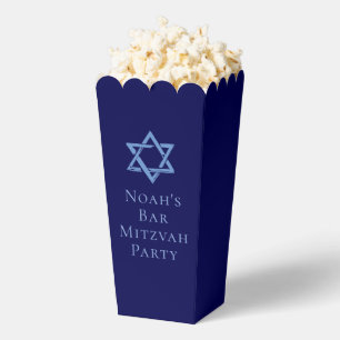 Royal Blue Bar Mitzvah Party Star of David Popcorn Favor Box