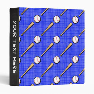 Royal Blue Baseball Pattern Binder