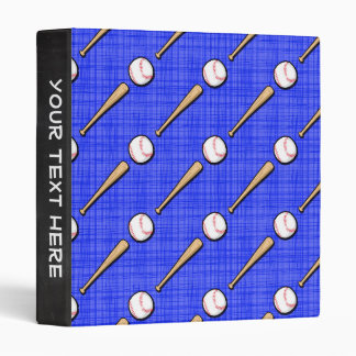 Royal Blue Baseball Pattern Binder