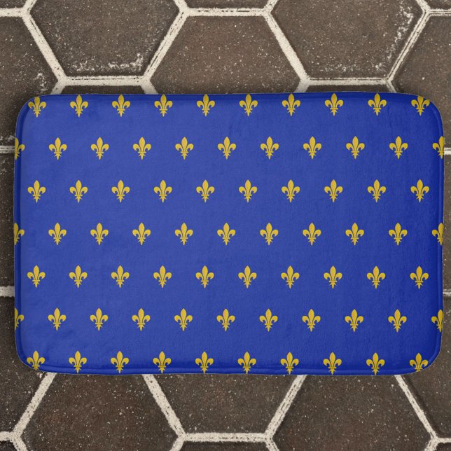 Royal Blue Bath Mat with gold Fleur de Lis (Royal Blue Bath Mat with gold Fleur de Lis)